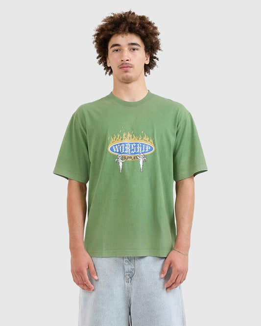 Image of T-Shirts. Productname: Worship Mens Eternal T-Shirt Green - in Green colour by brand - Worship