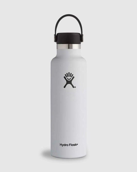Image of Water Bottles. Productname: Hydroflask - 21Oz Hydration Standard Water Bottle - White - in White colour by brand - Hydroflask
