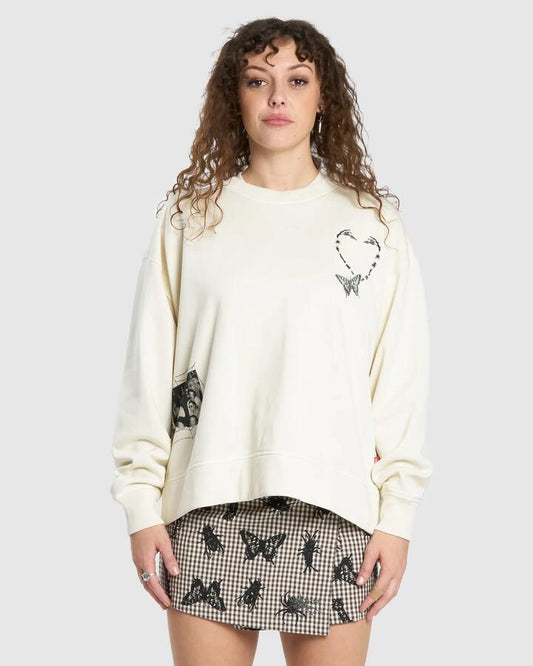 Image of Accessories. Productname: Worship - Womens Creatures Box Fit Crew Neck - Bone - in Bone colour by brand - Worship