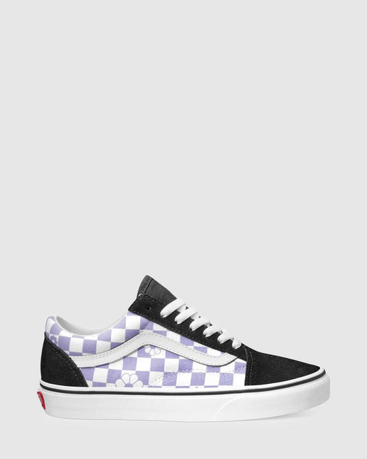 Image of Sneakers. Product name - Vans Old Skool Sneakers Floral Check Lavende in Floral Check Lavende colour by brand - Vans