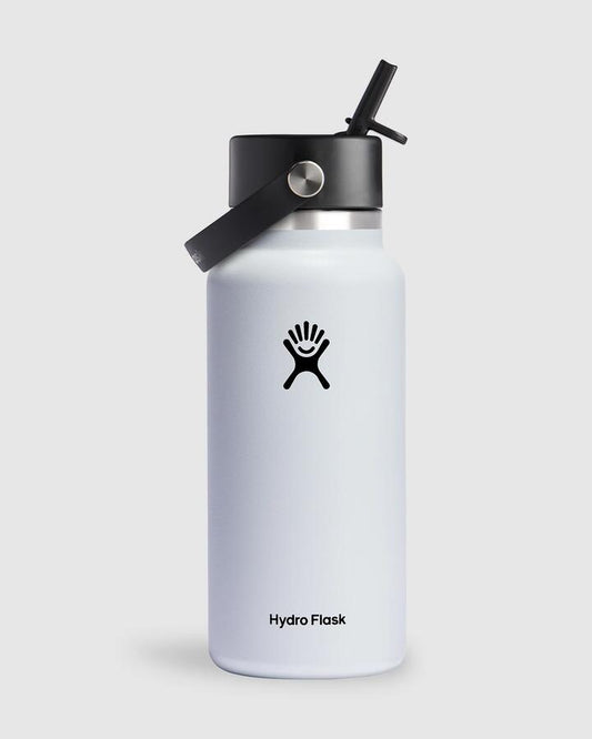 Image of Water Bottles. Productname: Hydroflask - 32Oz Wide Mouth Water Bottle - White - in White colour by brand - Hydroflask
