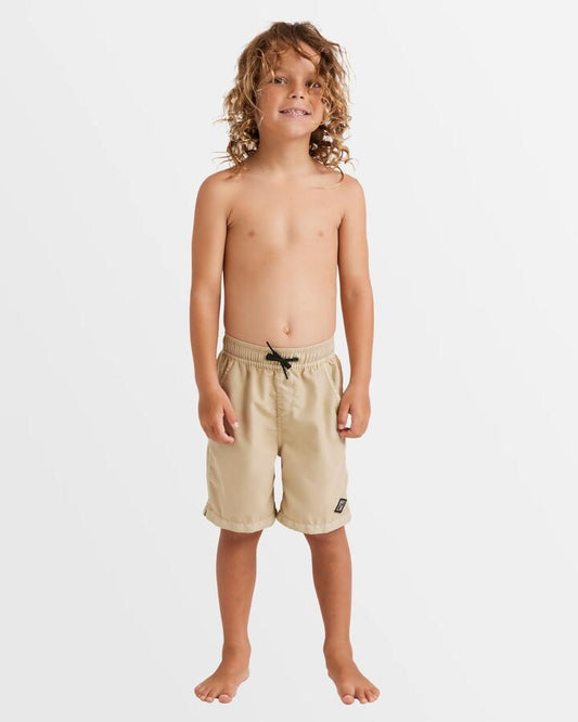 Image of Swimwear. Product name - Billabong Boys 0-7 All Day Overdye Layback 13" Boardshorts Chino - in Chino colour by brand - Billabong