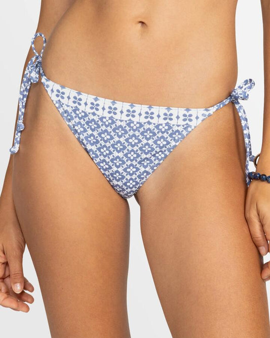 Image of Swimwear. Productname: Roxy - Womens Amber Skimpy Coverage Bikini Bottom - Cloud Dancer Never Bored Swim - in Cloud Dancer Never Bored Swim colour by brand - Roxy
