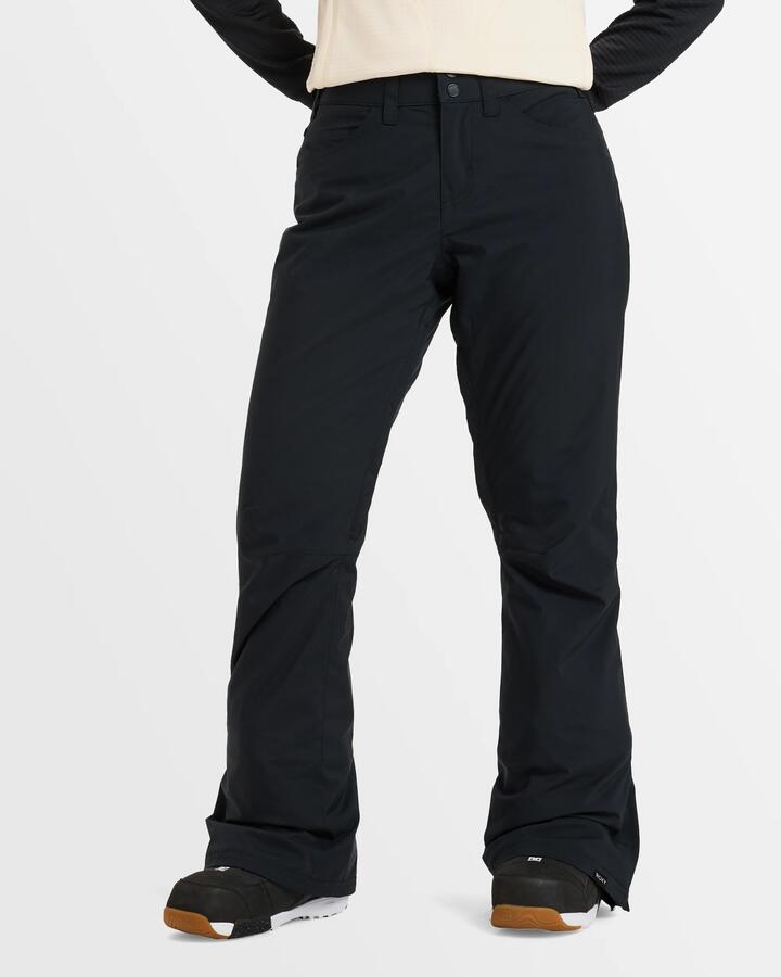Image of a model wearing Pants. Product name - Roxy Womens Backyard Snow Pants True Black in True Black colour by brand - Roxy
