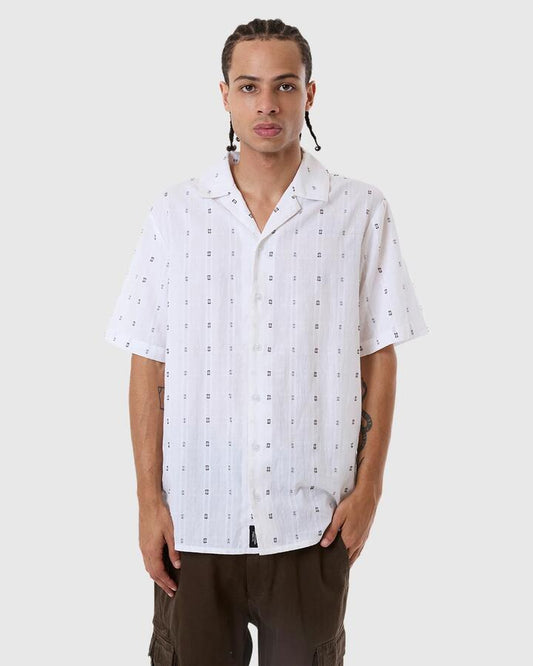 Image of Shirts. Productname: Thrills - Mens Anytime Bowling Shirt - Dirty White - in Dirty White colour by brand - Thrills