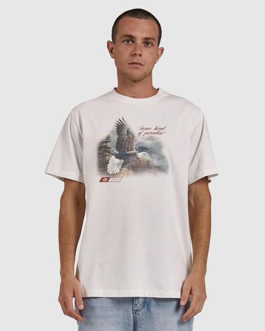 Image of T-Shirts. Product name - Thrills Mens Beholder Merch Fit T-Shirt Unbleached in Unbleached colour by brand - Thrills