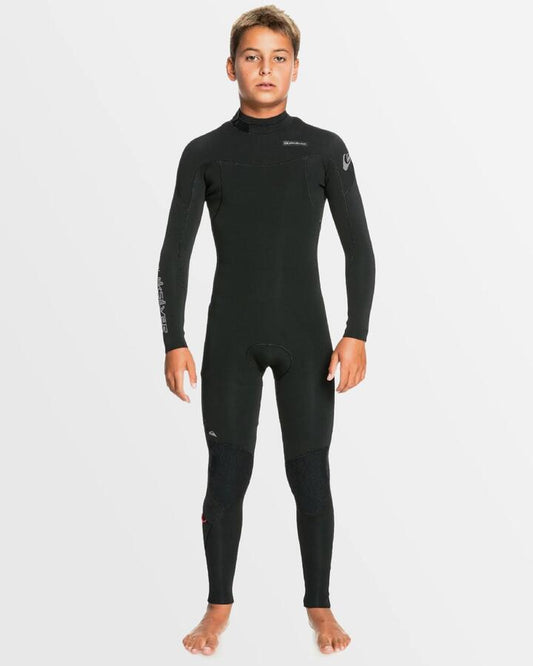 Image of Wetsuits. Product name - Quiksilver Boys 8-16 3/2Mm Everyday Sessions Back Zip Wetsuit Black in Black colour by brand - Quiksilver