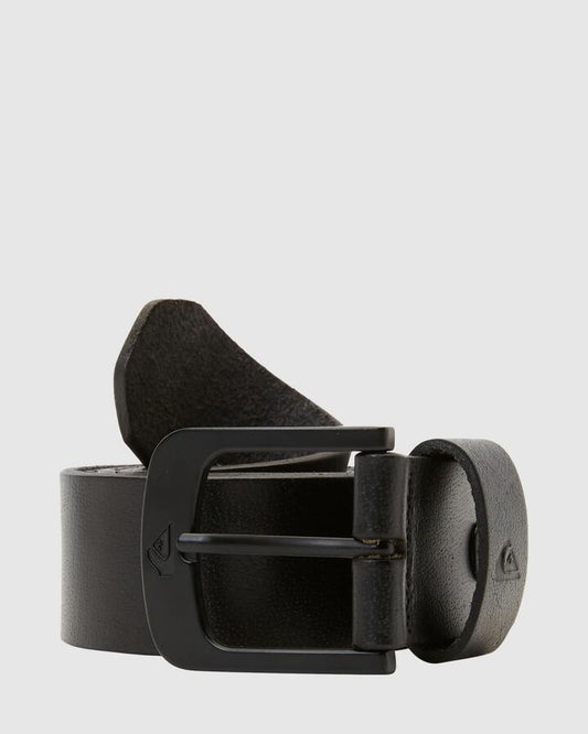 Image of Accessories. Productname: Quiksilver - Mens Theeverydaily 3 Leather Belt - Black - in Black colour by brand - Quiksilver