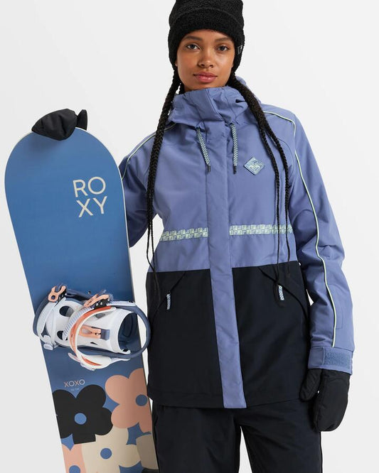 Image of a model wearing Outerwear. Productname: Roxy - Womens Highridge Snow Jacket - Wild Wind - in Wild Wind colour by brand - Roxy