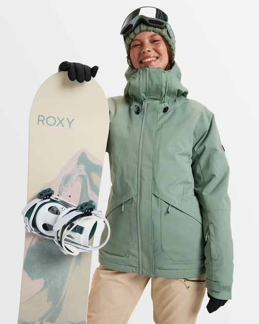 Image of Coats & Jackets. Productname: Roxy Womens Illumine Warmlink Snow Jacket Lily Pad - in Lily Pad colour by brand - Roxy