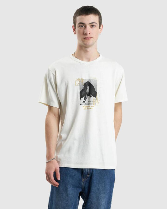 Image of T-Shirts. Product name - Thrills Mens Hemp Ordered Disorder Merch Fit T-Shirt Dirty White in Dirty White colour by brand - Thrills