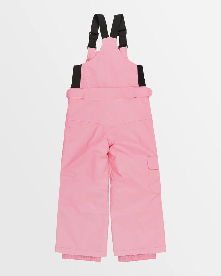 Image of a model wearing Pants. Product name - Roxy Girls 2-7 Lola Bib Snow Pants Sachet Pink in Sachet Pink colour by brand - Roxy