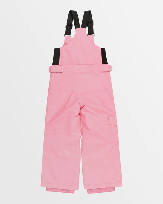 Image of a model wearing Pants. Product name - Roxy Girls 2-7 Lola Bib Snow Pants Sachet Pink in Sachet Pink colour by brand - Roxy