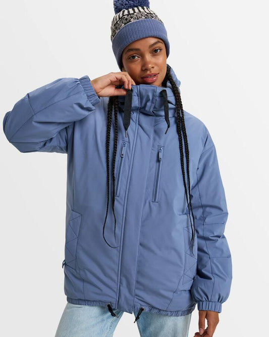 Image of a model wearing Outerwear. Productname: Roxy - Womens Lofty Cloud Insulated Jacket - Wild Wind - in Wild Wind colour by brand - Roxy