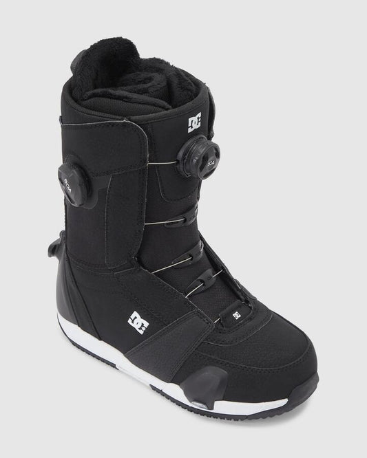 Image of Snowboards. Productname: DC Shoes - Womens Lotus Step On Boa Snowboard Boots - Black/White - in Black/White colour by brand - DC Shoes
