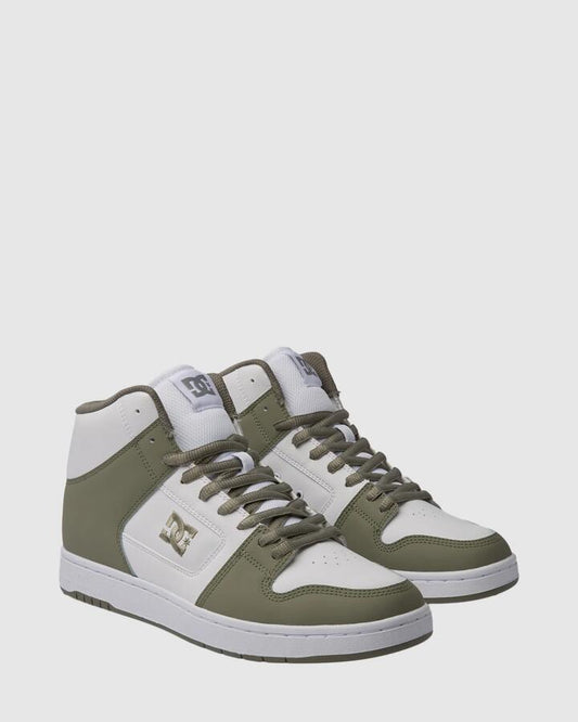 Image of Shoes. Productname: DC Shoes Mens Manteca 4 Hi Skate Shoes White/Olive - in White/Olive colour by brand - DC Shoes