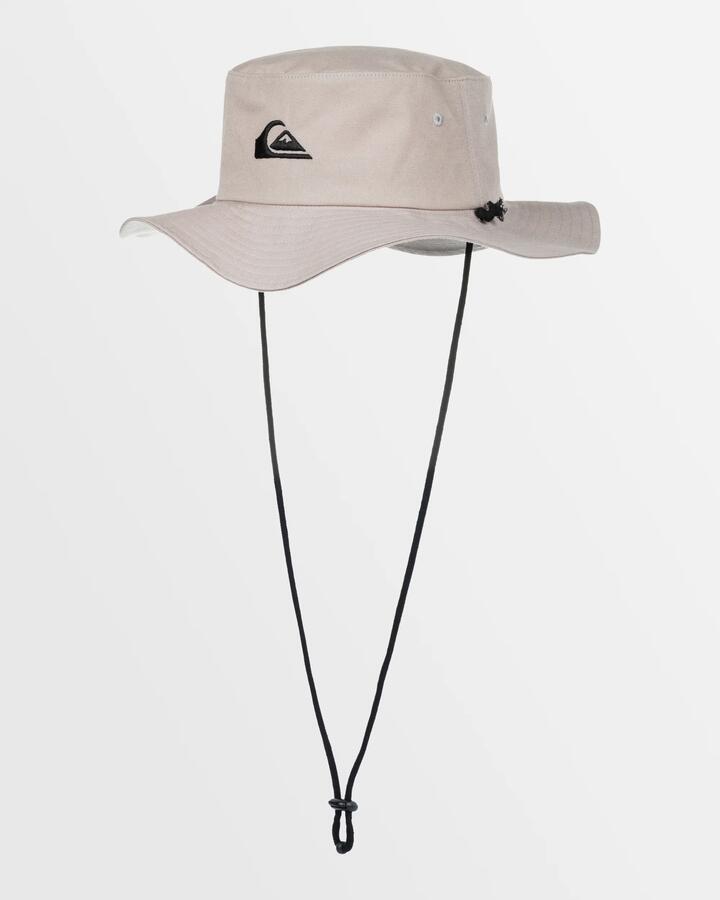 Image of Hats. Product name - Quiksilver Mens Bushmaster Safari Boonie Hat Sleet in Sleet colour by brand - Quiksilver