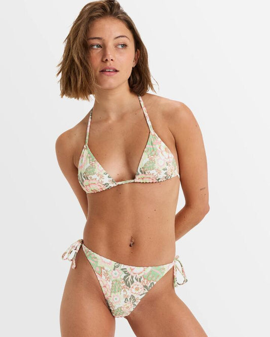 Image of Swimwear. Productname: Roxy - Womens Canarias Skimpy Coverage Bikini Bottom - Oil Green Wild Flower Swim - in Oil Green Wild Flower Swim colour by brand - Roxy