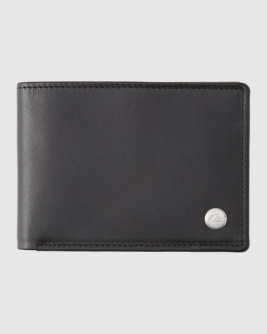Image of Wallets & Money Clips. Productname: Quiksilver - Mens Mac Tri Fold Leather Wallet - Black - in Black colour by brand - Quiksilver