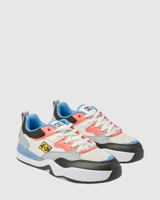 Image of Shoes. Product name - DC Shoes Mens Dc Ascend Skate Shoes White/Blue/Grey in White/Blue/Grey colour by brand - DC Shoes