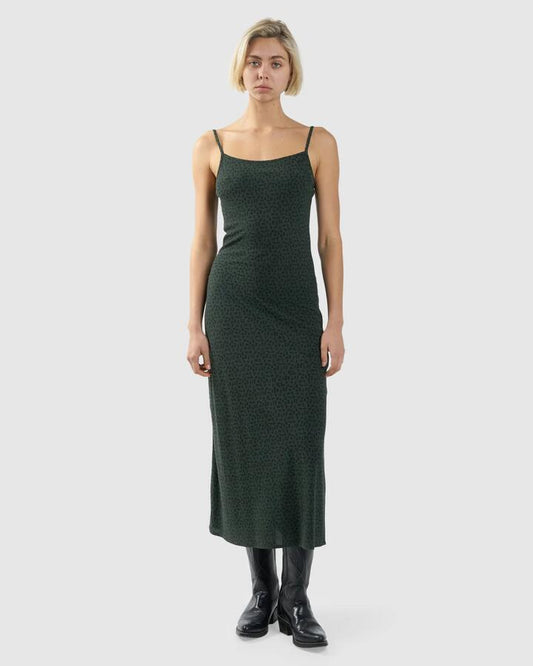 Image of Dresses. Productname: Thrills - Womens Cassia Bias Midi Dress - Deep Forest - in Deep Forest colour by brand - Thrills