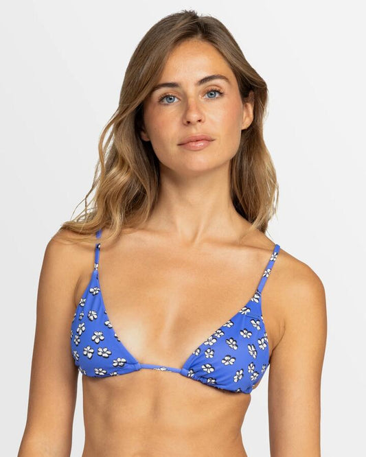Image of Swimwear. Product name - Roxy Womens Dancing Dots Skimpy Coverage Bikini Top Amparo Flower Rain Swim in Amparo Flower Rain Swim colour by brand - Roxy