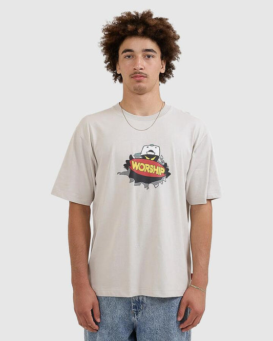 Image of T-Shirts. Productname: Worship Mens Whoop T-Shirt Grey - in Grey colour by brand - Worship