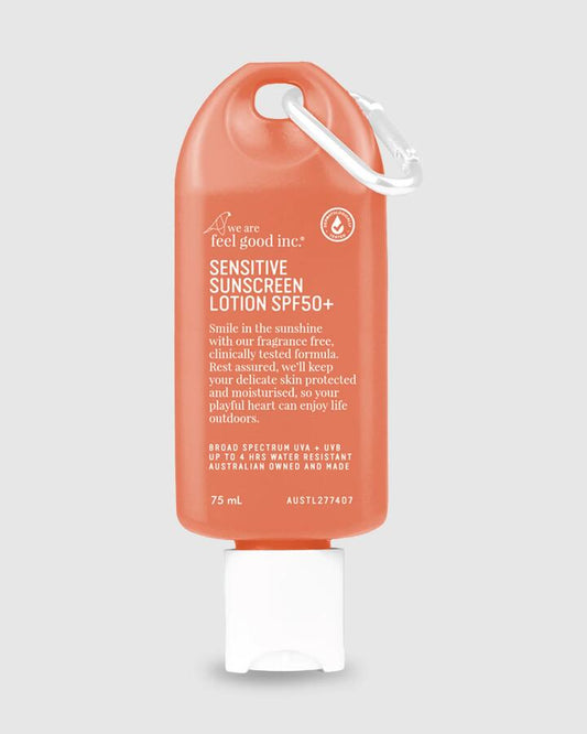 Image of Accessories. Productname: We Are Feel Good Inc Sensitive Sunscreen Lotion Spf 50+ 75Ml Sunscreen Natural - in Natural colour by brand - We Are Feel Good Inc