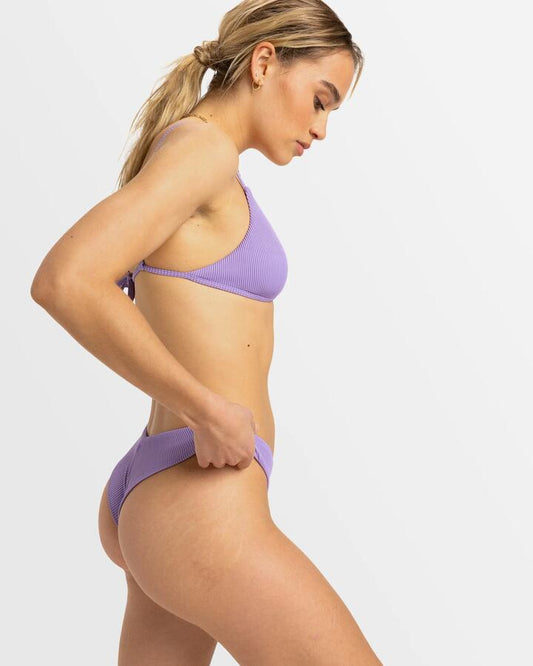 Image of Swimwear. Productname: Roxy - Womens Rib Roxy Love The Quiver Tri Bikini Top - Bougainvillea - in Bougainvillea colour by brand - Roxy