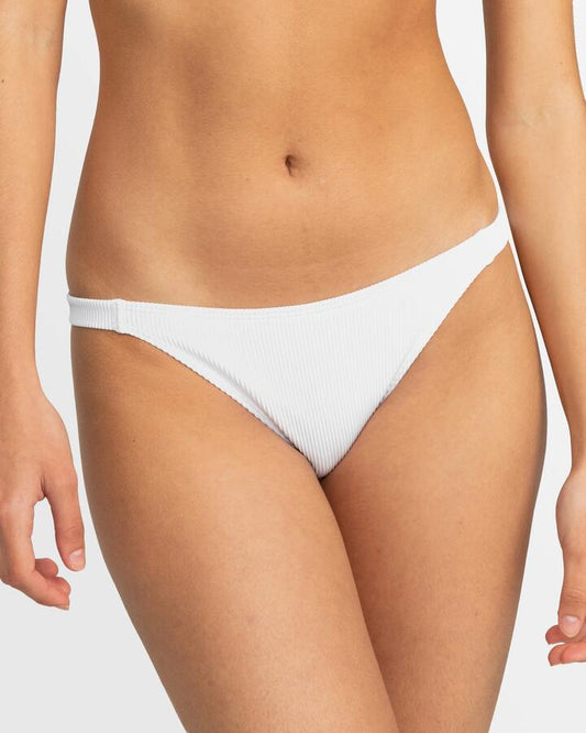 Image of Swimwear. Productname: Roxy - Womens Rib Roxy Love The Goofy Low Waist Bikini Bottom - Bright White - in Bright White colour by brand - Roxy