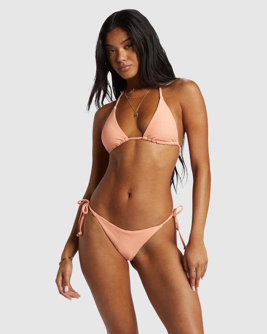 Image of Swimwear. Productname: Billabong - Womens Tanlines Tie Side Tanga Bikini Bottom - Peach Tart - in Peach Tart colour by brand - Billabong