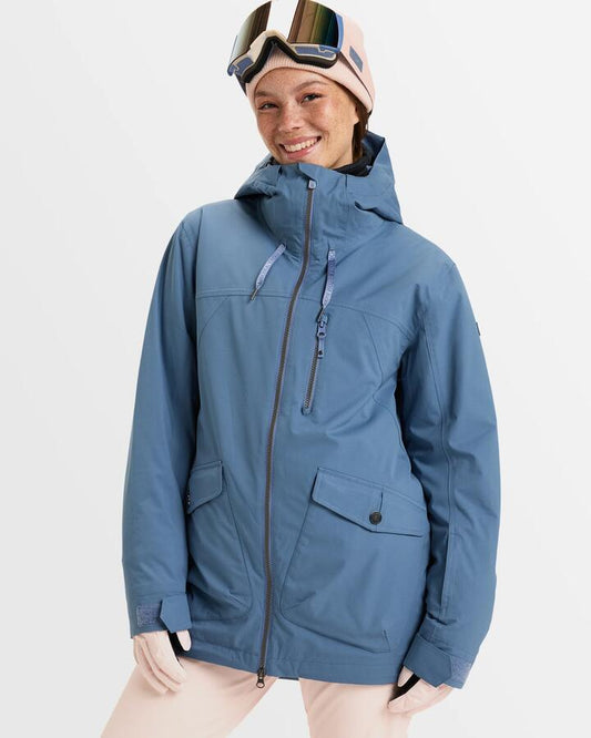 Image of a model wearing Outerwear. Productname: Roxy - Womens Stated Snow Jacket - Wild Wind - in Wild Wind colour by brand - Roxy