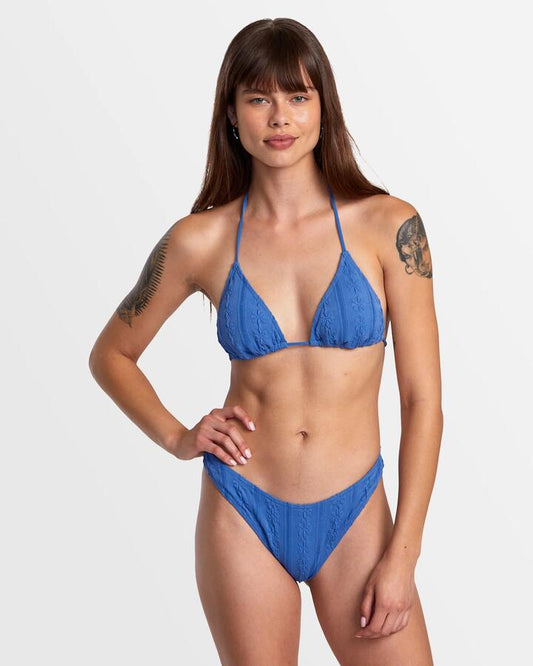 Image of Swimwear. Productname: RVCA - Womens Sweetness Medium French Bikini Bottom - Federal Blue - in Federal Blue colour by brand - RVCA