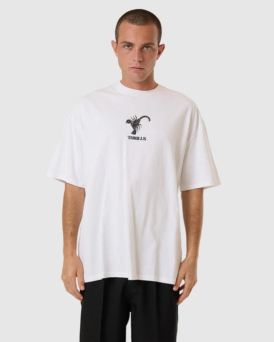 Image of T-Shirts. Product name - Thrills Mens Thrills Energy Box Fit Oversized T-Shirt White in White colour by brand - Thrills