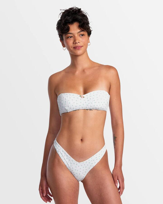 Image of Swimwear. Productname: RVCA - Womens Pointe V Ft Med French Bikini Bottom - White - in White colour by brand - RVCA
