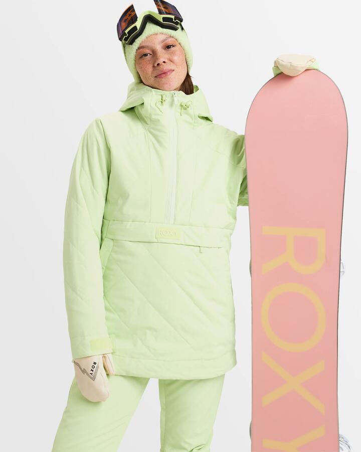 Image of a model wearing Outerwear. Productname: Roxy - Womens Radiant Lines Overhead Snow Jacket - Butterfly - in Butterfly colour by brand - Roxy