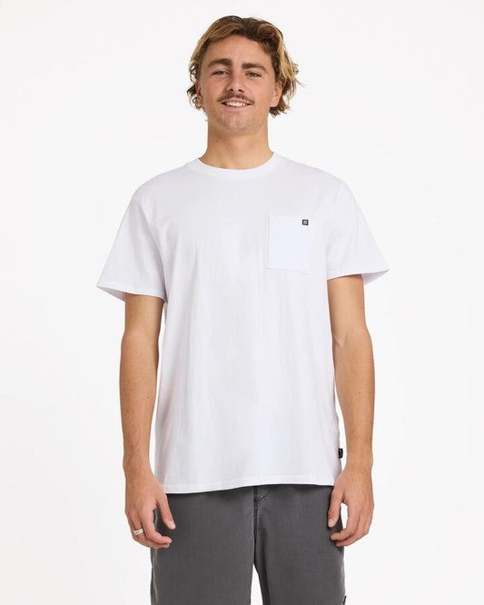 Image of T-Shirts. Product name - Billabong Mens Premium Pocket T-Shirt White in White colour by brand - Billabong