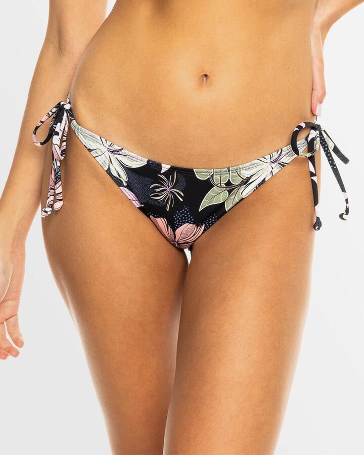 Image of Swimwear. Productname: Roxy - Womens Beach Classics Skimpy Coverage Bikini Bottom - Anthacite Sunny Floral Swim - in Anthacite Sunny Floral Swim colour by brand - Roxy