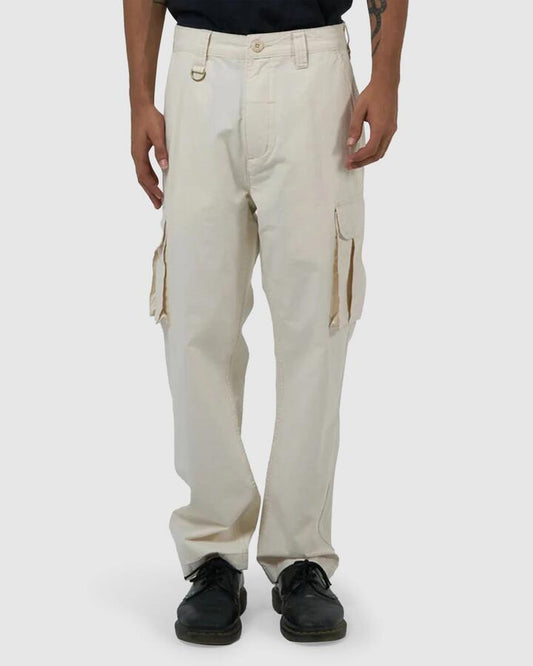 Image of a model wearing Pants. Productname: Thrills - Mens Slacker Union Cargo Pants - Wht - in Wht colour by brand - Thrills
