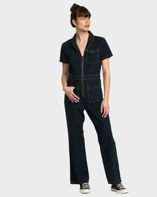 Image of Accessories. Productname: RVCA - Womens Spring Shift Boiler Suit - Black - in Black colour by brand - RVCA