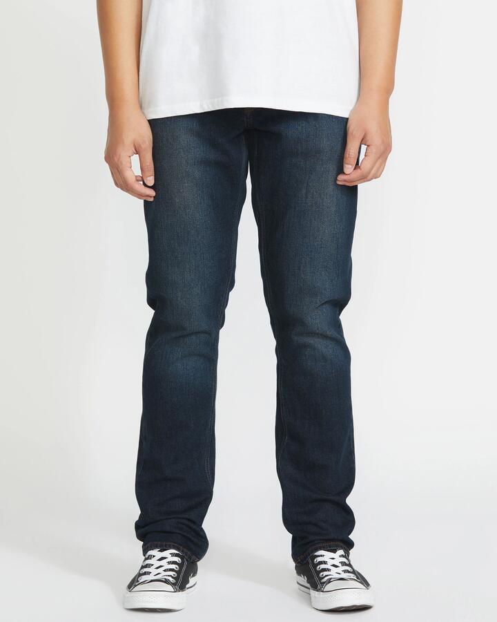 Image of Jeans. Product name - Volcom Mens Vorta Denim Jeans New Vintage Blue in New Vintage Blue colour by brand - Volcom