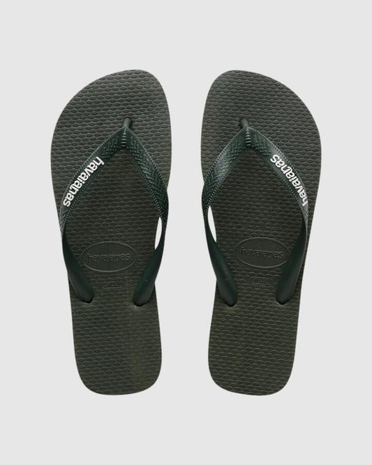 Image of Sandals. Productname: Havaianas Mens Rubber Logo Thongs Verde Olive - in Verde Olive colour by brand - Havaianas