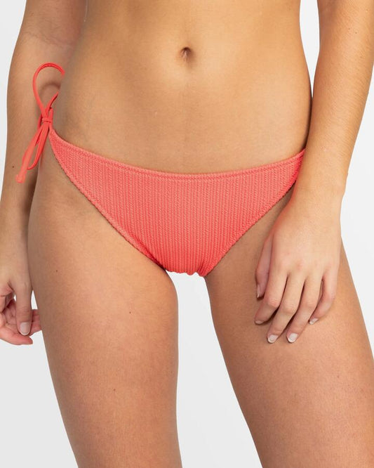 Image of Swimwear. Productname: Roxy Womens Aruba Tie Side Moderate Bikini Bottom Dubarry - in Dubarry colour by brand - Roxy