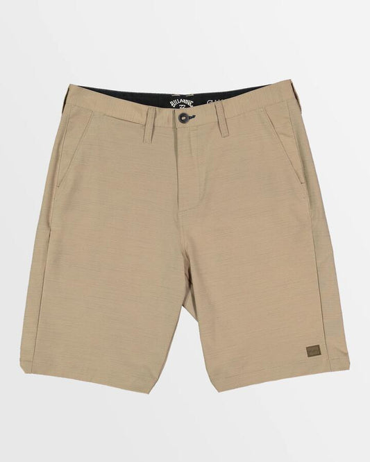 Image of a model wearing Shorts. Product name - Billabong Mens Crossfire Slub Walkshorts Light Khaki in Light Khaki colour by brand - Billabong