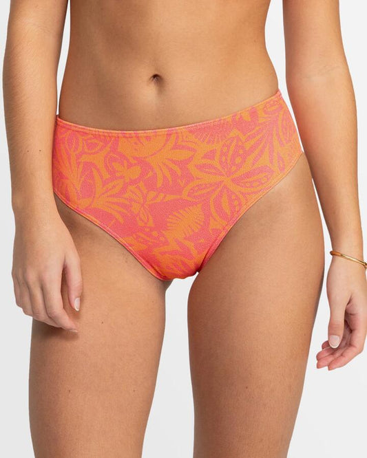 Image of Swimwear. Productname: Roxy Womens Suntrip Midwaist Moderate Bikini Bottom Dubarry Suntrip Swim - in Dubarry Suntrip Swim colour by brand - Roxy