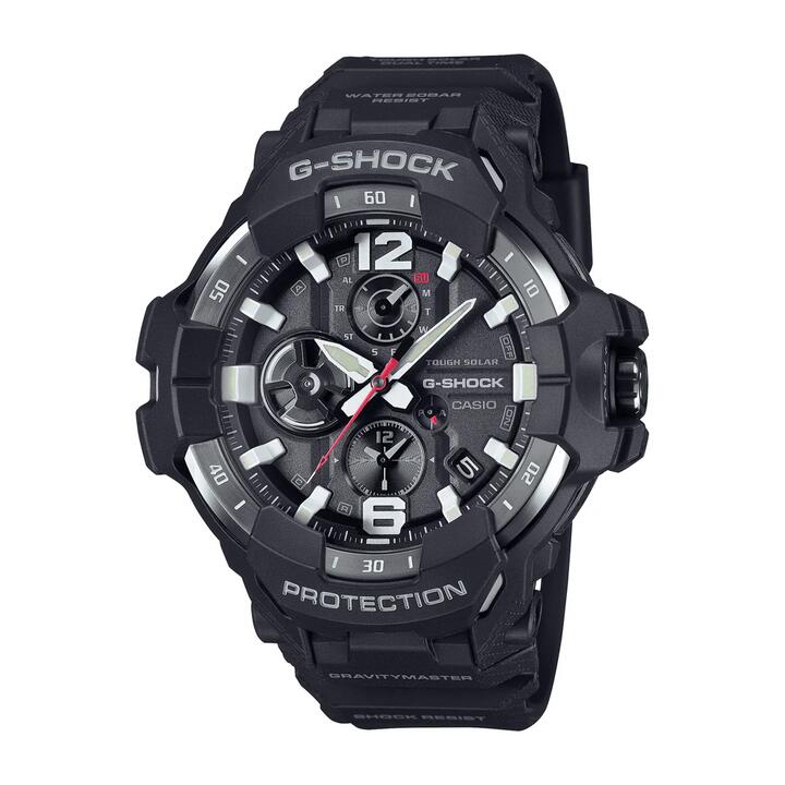 Image of Watches. Productname: Casio G Shock Mog Gravity Master Solar Bluetooth Dual Stopwatch 200M Water Resistant Black Face & Resin Band GRB300-1A in Watch colour by brand - Casio