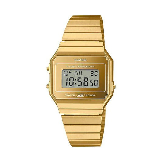 Image of Watches. Productname: Casio Digital Vintage Gold Tone Watch A700WEVG-9A in Watch colour by brand - Casio