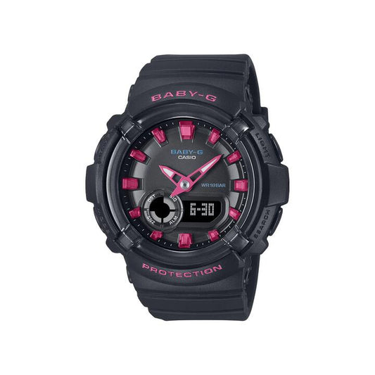 Image of Watches. Productname: Casio Baby G Duo Dance In Neon Led Worldtime Stopwatch Alarm 100M Water Resistant Black W/ Red Accent Resin BGA280DN-1A in Watch colour by brand - Casio