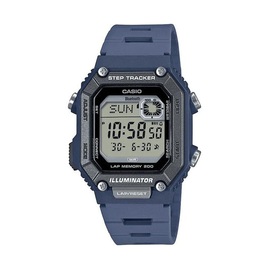 Image of Watches. Productname: Casio Connect Digital Bluetooth Steps Dual Time Stopwatch 200M Water Resistant Blue Case And Resin Band WSB1000-2A in Watch colour by brand - Casio