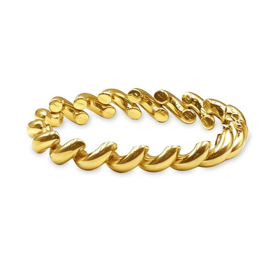 Image of Bracelets. Productname: 9kt Yellow Gold Silver Infused Limited Edition Bold Twist Bracelet in Gold colour by brand - Bevilles